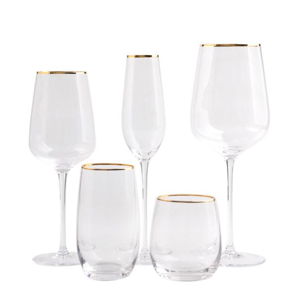 Machine Made Crystal Wine Glasses Custom Capacity For Home Party / Bar Eco Friendly