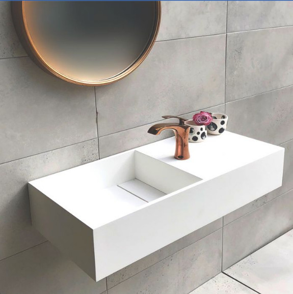 Square Wall Hung Hand Basin Small Wall Mounted Basin Sink 0.07 CBM