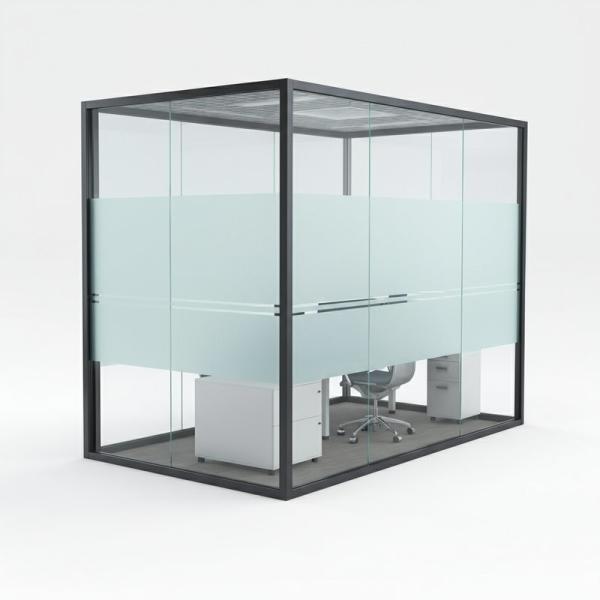 Office Double Glazed Glass Partition Wall Soundproof Demountable