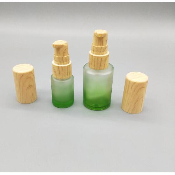 Empty Small 15ml Cosmetic Glass Bottles Lotion Gradient Perfume With Wooden Cap