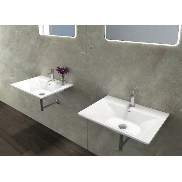 Rectangular Wall Hung Cloakroom Basin Single Hole Faucet Mount