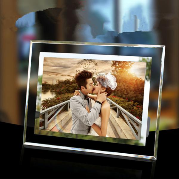 Promotional Rectangle Glass Table Top Photo Frames With 12 Colors Available