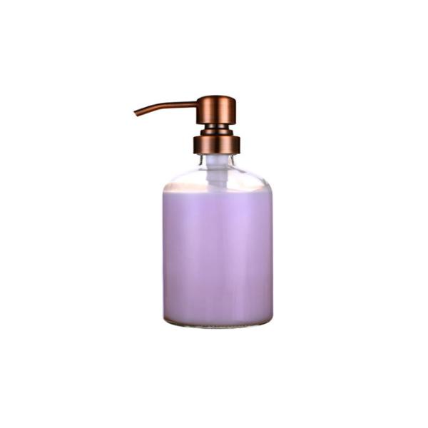 Clear Glass Boston Foam Lotion Pump Bottle 16oz 8oz 500 Ml 250 Ml Round Shape