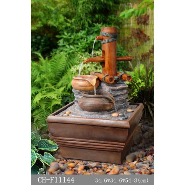 Bamboo Lighted Outdoor Water Fountains