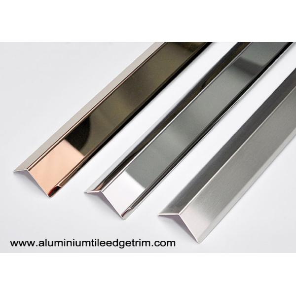 Collision - Resistant Stainless Steel Corner Guards With 90° Right Angle / Metal Wall Edge Protector