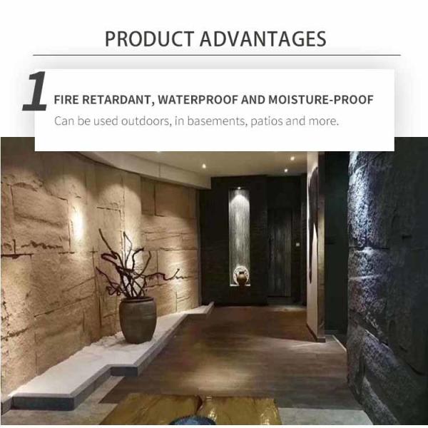 Polyurethane PU Stone Panel Wall Faux Lightweight 120 * 60cm
