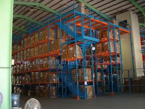 Industrial Steel Mezzanine Floors Two Level Stair Warehouse System