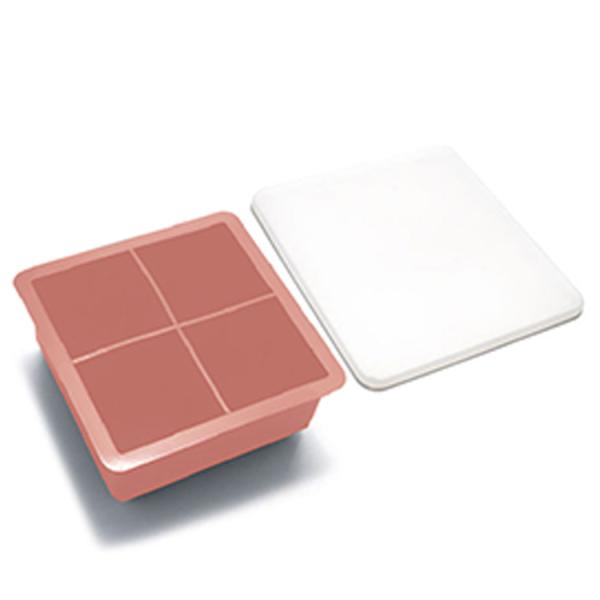 BPA Free 4 Holes Silicone Ice Mold 11.5cm Snack Fruit Storage Ice Cube Tray With Lid