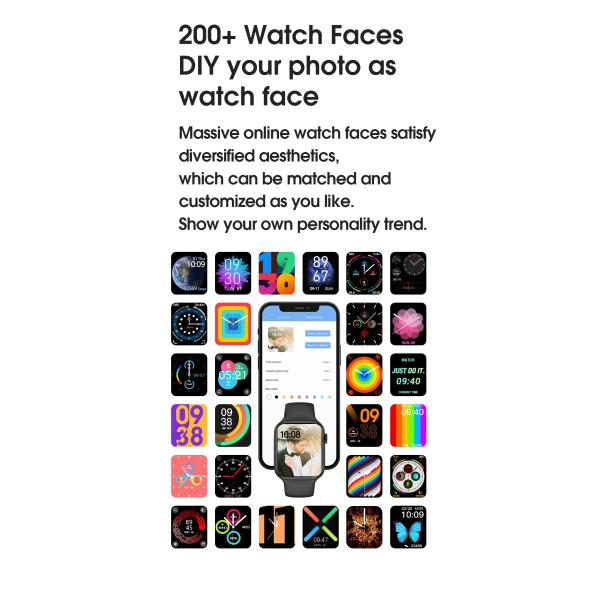 1.75 Inch Display IP68 Heart Rate Smartwatch With 230mAh Battery