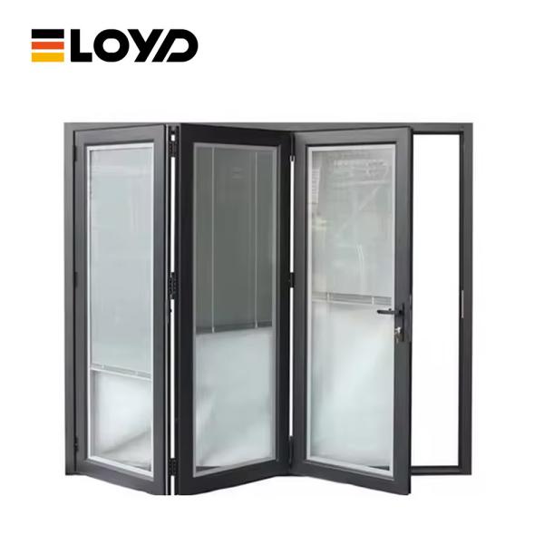 Exterior Accordion 6063 Aluminum Folding Patio Doors Weatherproof Stripping