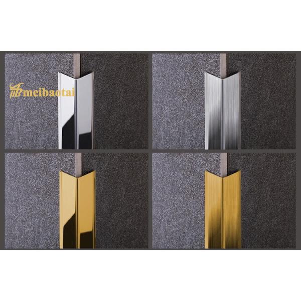 10FT L Shape Tile Trim Gold Silver Black Rose Gold Mirror Hairline Tile Edge Trim