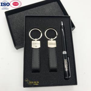 China Random Combination Promotional Business Gifts Pen Leather Metal Keychain Card Holder Set on sale