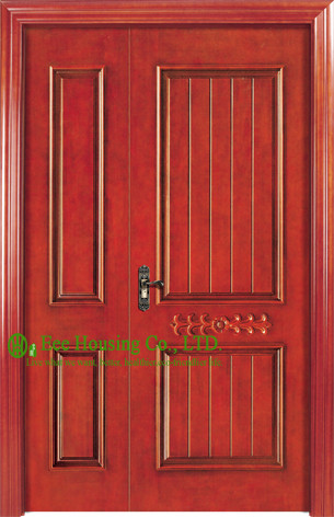 Soundproof Timber Veneer Wood Front Door Manufacture, Modern Composited Timber Door Design