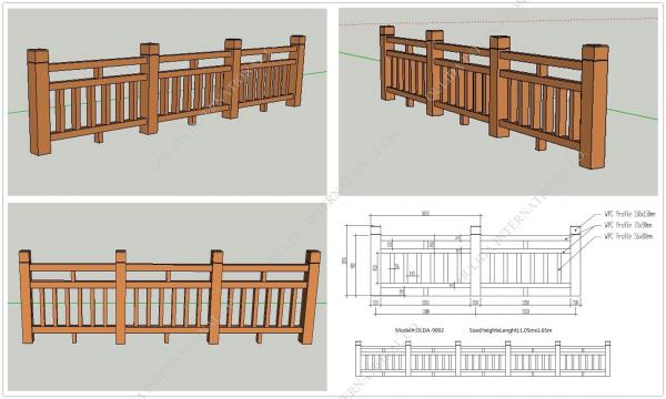 Quality WPC wood fence OLDA-9002 1.05m*1.65m,Wood plastic composites fencing wholesale