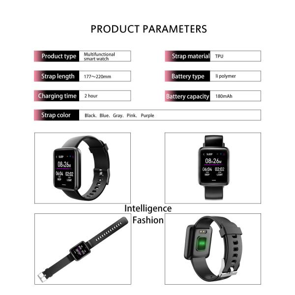 Hazel Full Heart Rate Smartwatch Touch Screen Smart Watch H19D Dynamic 1.3 Inch