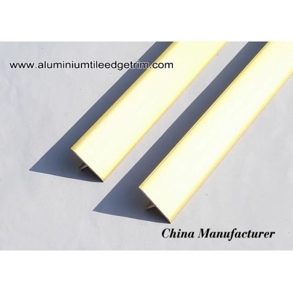 T25 Matt Gold Aluminium Tile Edge Trim / T Shaped Decorative Brace Profile For Wall Partition