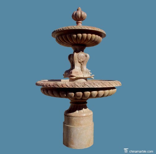 large outdoor natural stone marble garden fountain
