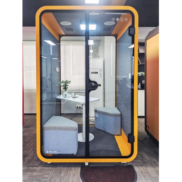 Four people Indoor Sound Insulation Soundproof Glass Booth for Office