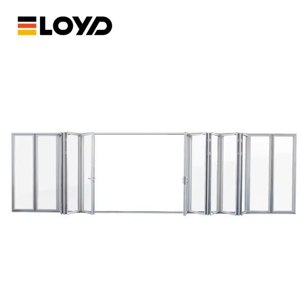 Hurricane Impact Glass Aluminum Folding Patio Doors Tri Fold Exterior