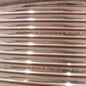 China ASTM B280 99.9% Red Copper Water Pipe C11000 Size 9.5 mm 29swg 16mm 24swg Air Heat Exchanger for Condenser on sale