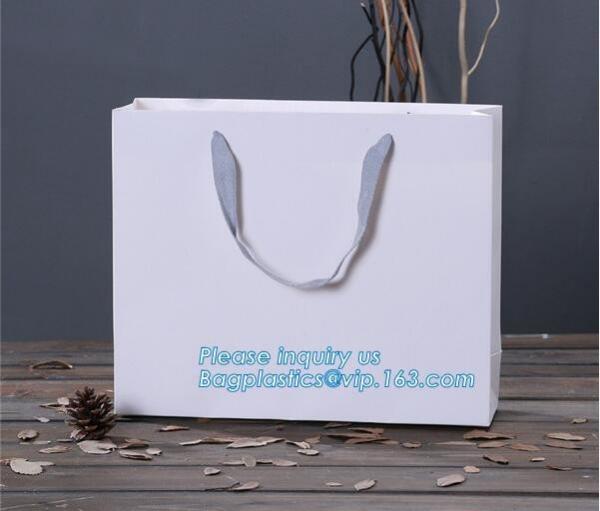 Luxury paper bags with handles Different Sizes,250gsm art paper shopping carrier bag custom printing with handle rope