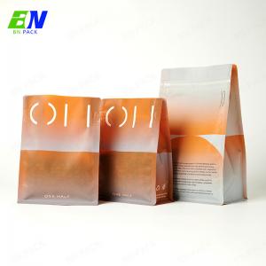 China Custom Logo Flat Bottom Coffee Packaging Bag Self-Sealing Coffee Pouch With Air Valve on sale