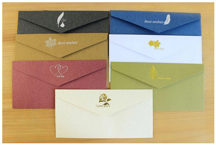 Textured Paper Envelopes With Foil Stamping And Seal Stickers For Invitations