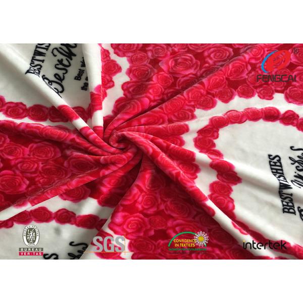 Home Textile Printed Minky Plush Fabric , Polyester Velvet Tapestry Fabric Ultra Soft