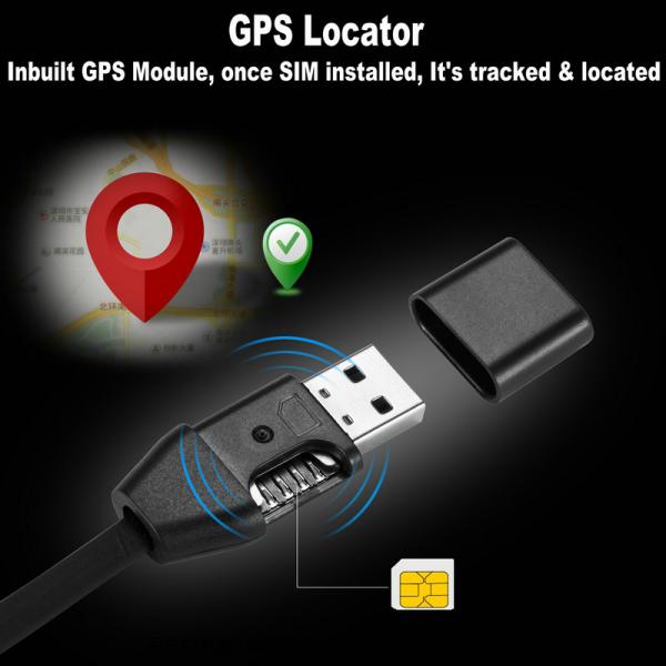 New 3-In-1 USB Data Cable Android/iPhone+Hidden Spy GSM Remote Audio Listening Bug+GPS Tracking Position GSM Locator