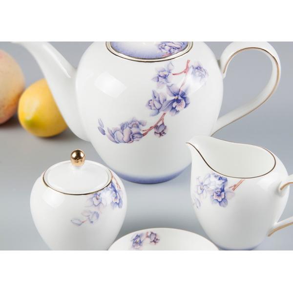 BSCI Lightweight Gold Rim Royal Bone China Tea Set