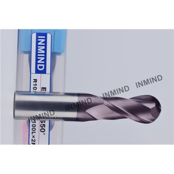 HRC55 End Mill Cutting Tools , Standard Carbide End Mill Cutter 100 mm Length
