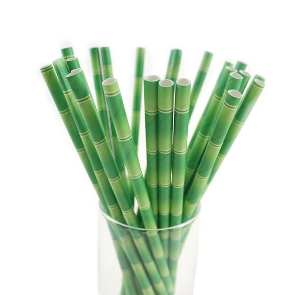 Dye Free Decorative Paper Drinking Straws CE Certification No Polluting