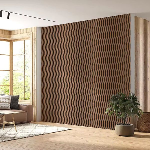 Curved Wavy Wood Acoustic Panel Interior Decoration