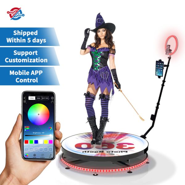 Automatic 360 Rotating Photo Booth Led Camera Spin Around Photo Booth