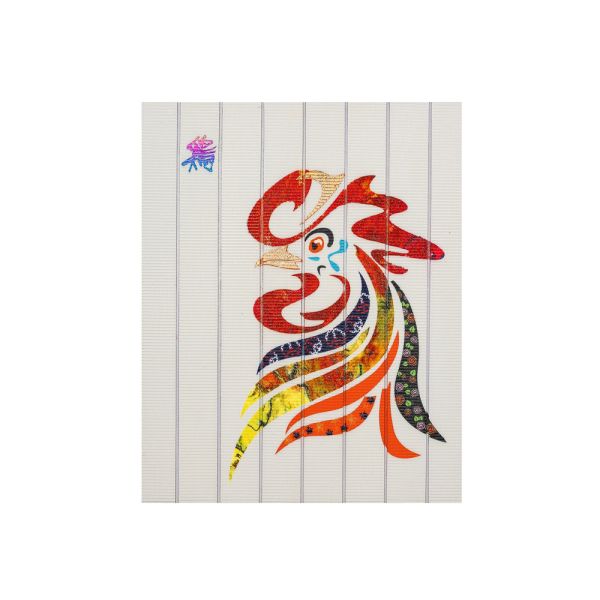 Colorful Rooster Simple Ribbon Art , Hanging Home Decor Wall Painting