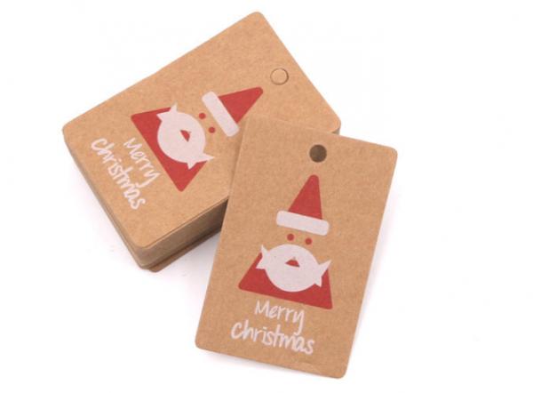 Recyclable PDF Kraft Paper Hang Tags Swing For Christmas Gifts