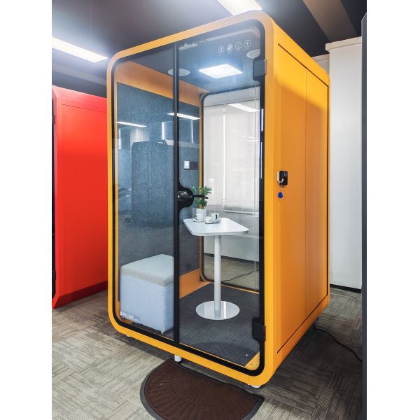 Black Outdoor Soundproof Booth Sound Insulation Office Booth