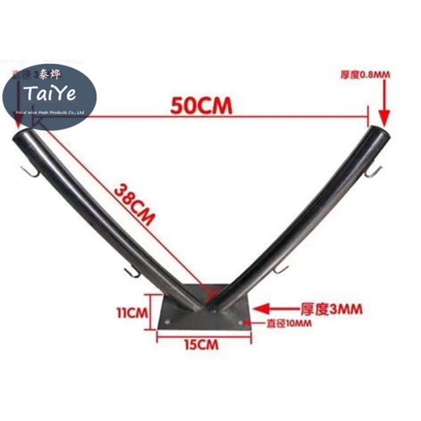 Durable SS304 Barbed Wire Fence Brackets Round Tube Type Used On Fence Or Wall