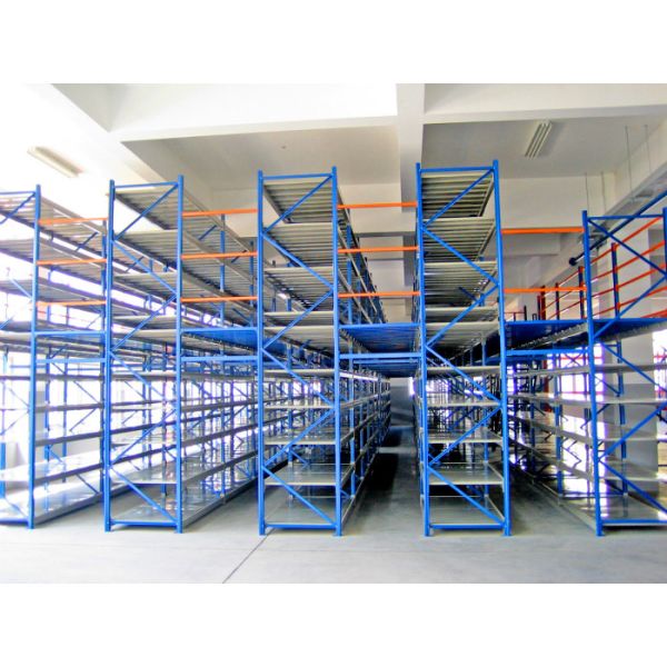 Structural Rack Supported Mezzanine With Racking Frames / Step Beams / Steel Panel