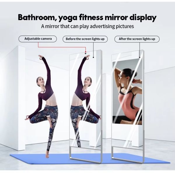 42 Inch Floor Stand Magic Mirror Digital Signage Lcd Screen Mirror Kiosk Photo Booth Advertising Display