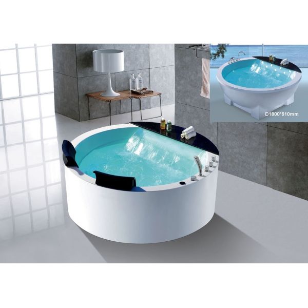 1500mm Acrylic Round Freestanding Massage Bathtub With Aromatherapy