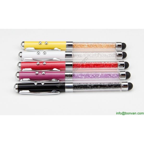 multi functions metal pen, LED light, touch tip,ball pen