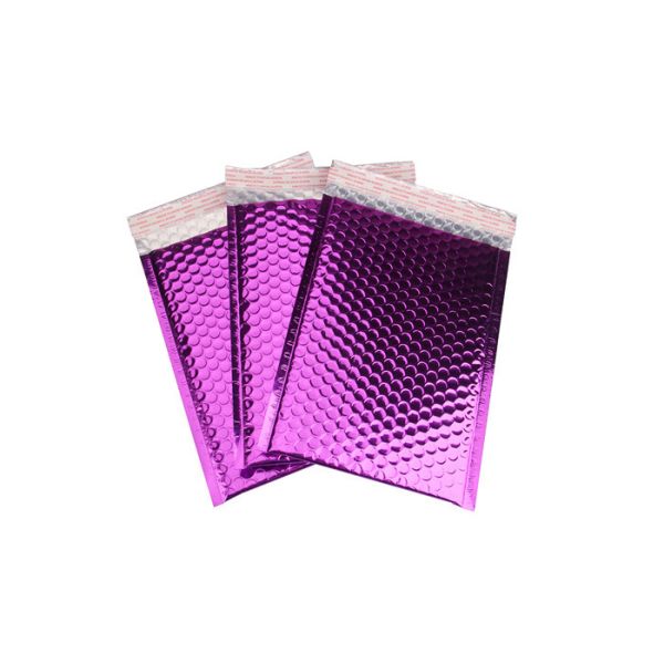 Recyclable Purple Metallic Glamour Mailers / Metallic Mailing Bags Strong Adhesive
