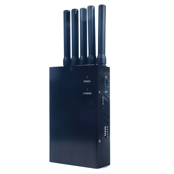 5 Antenna Handheld Cell Phone 3G WIFI GPS GSM CDMA DCS PHS Signal Jammer 20M Shield Radius