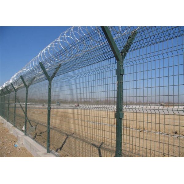 Anti Climb Razor Wire Mesh HDG PVC Coated Airport Perimeter Fence