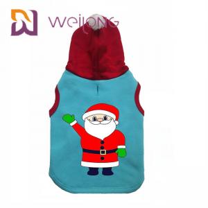 Cheap CVC Fleece Winter Pet Hoodie Clothes Christmas Cat Dog Hoodie Sweater With Santa Claus for sale