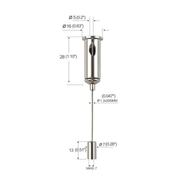 YW-86010 Led Linear Lights Brass Hanging Kits With Hanging Wire Rope And Studs