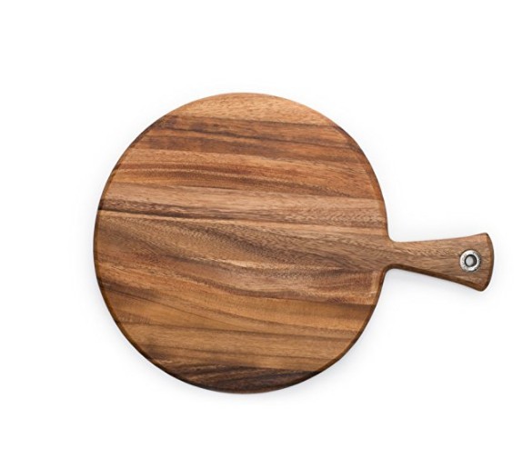 Stackable Bamboo Pizza Paddle Board , Round Acacia Pizza Peel CE / FDA Standard