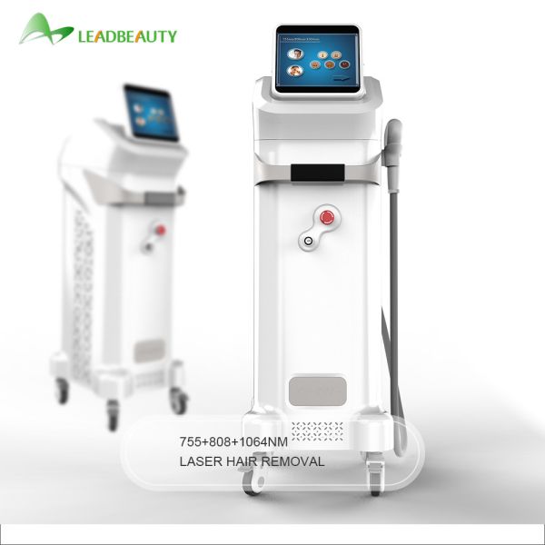 Triple wavelengths of the 808+755+1064nm beauty diode hair removal machine