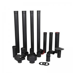 Cheap Black Powder Coating Angled Flue For Wood Burner Fireplace 0.5 Mm Thickness for sale